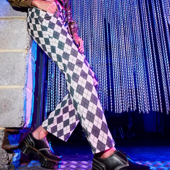 Dr. Martens Audrick White Stitch Black Leather Platform Shoes - Picture 2 of 10